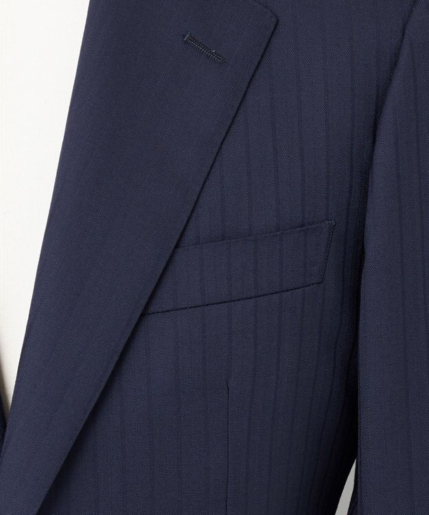 GOTAIRIKU シワになりにくい【御幸毛織/みゆきけおり】DRY SPINNER(ドライスピナー)スーツ（ネイビーストライプ） ネイビー系1