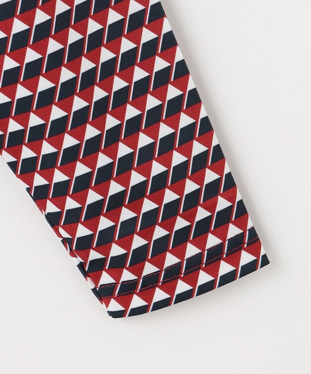 23区GOLF 【MEN】フラッグ総柄長袖ポロシャツ レッド系5