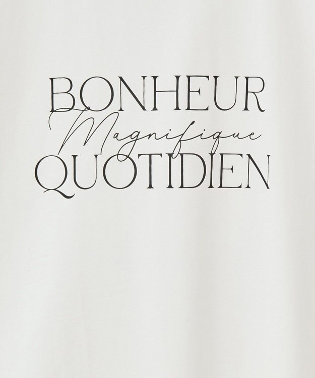 Green Parks フレンチスリーブ筆記体ロゴチュニック Off White