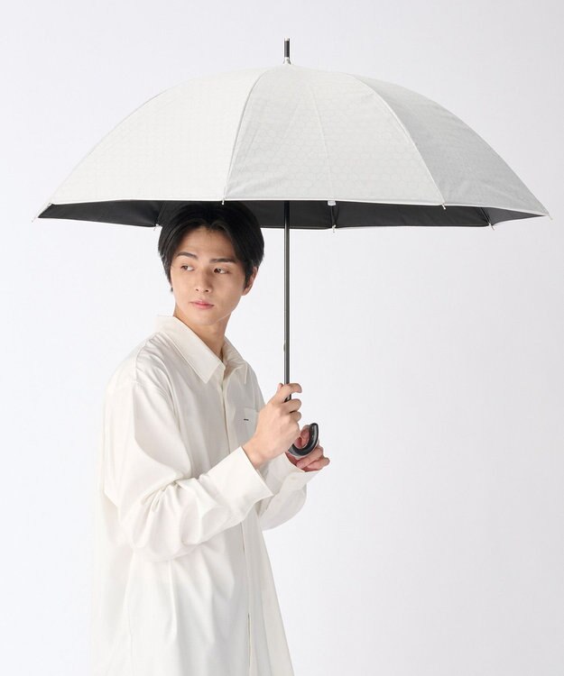 MOONBAT ハニカム断熱パラソル 無地 長傘  晴雨兼用 日傘 遮光率100％ UV100％ 遮熱 耐風 60cm ホワイト