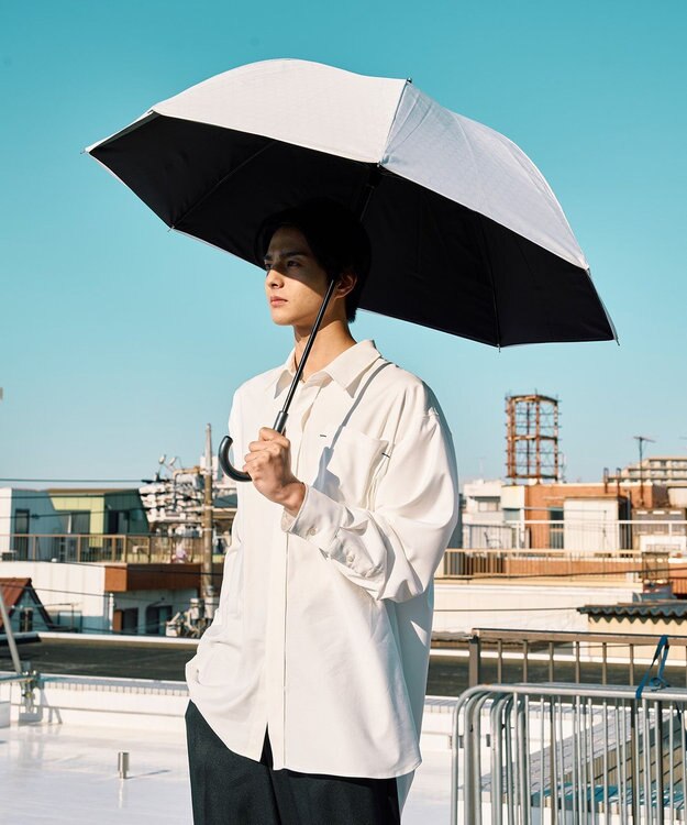 MOONBAT ハニカム断熱パラソル 無地 長傘  晴雨兼用 日傘 遮光率100％ UV100％ 遮熱 耐風 60cm ホワイト