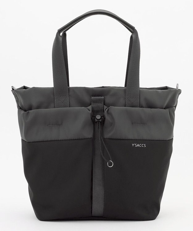 Y'SACCS ドローストリング コンビカラー2WAYトート ダークグレー