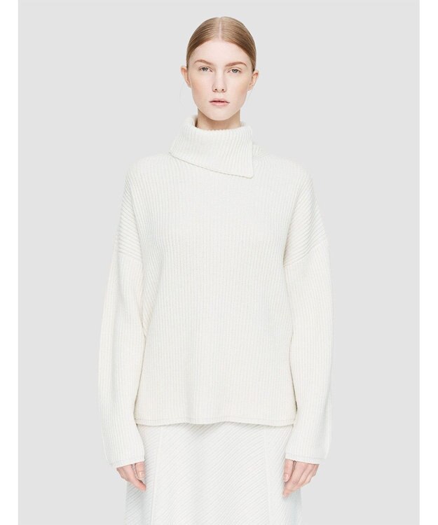 JOSEPH ニューカーディガンステッチ　ハイネックニット Ivory