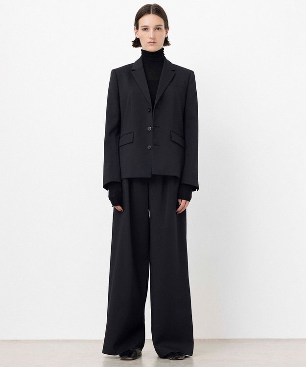 NAVE 【ReNAVE・洗える/UVカット】スパンポリエステル パンツ ブラック系