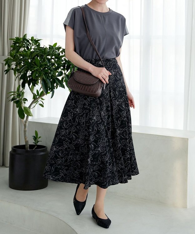 Tiaclasse 【安田美沙子さん着用・2TYPE肩紐/ショルダー&斜め掛け】フラップミニバッグ モカA(クロコ調）