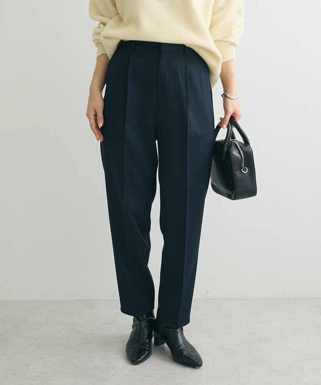 Green Parks きれいシルエットウエストＦＩＴテーパードパンツ Dark Navy