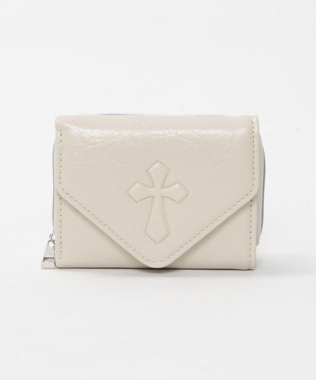 WEGO エンボスクロスウォレット ホワイトアイボリー