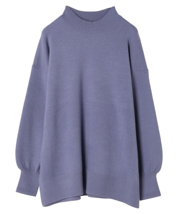 earth music&ecology やわらかタッチハイネックチュニック Blue