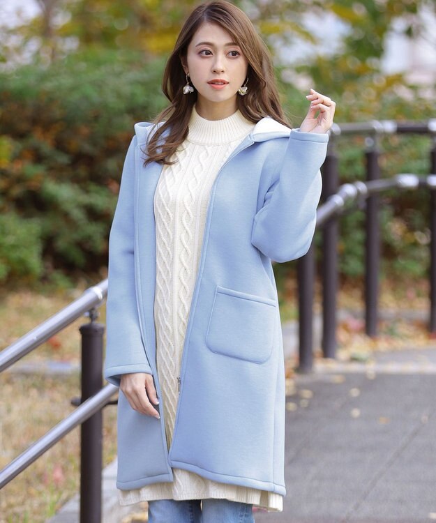 Tiaclasse アラン柄ニットチュニックワンピース アイボリー