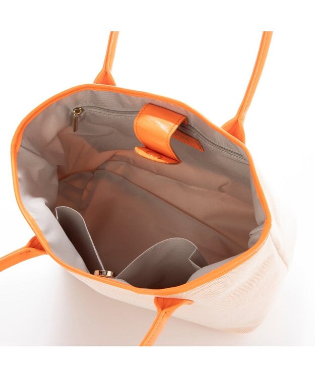 UNBILLION ペルケ perche / キャンバス・蛍光シープレザートートバッグ オレンジ