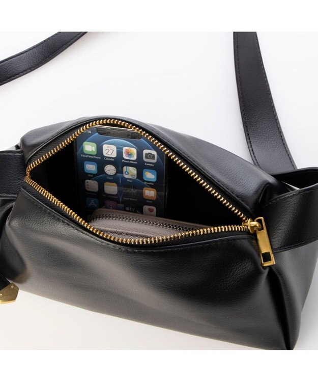 UNBILLION 【テレビ ドラマ着用アイテム】カシュカシュ cachecache / 合成皮革横長ショルダー ブラック