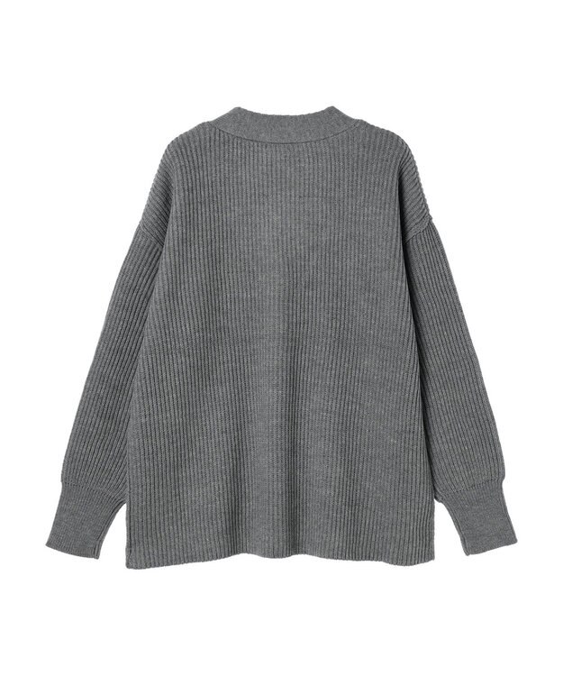 Green Parks 洗える　Ｖネックニットカーディガン Gray Mixture