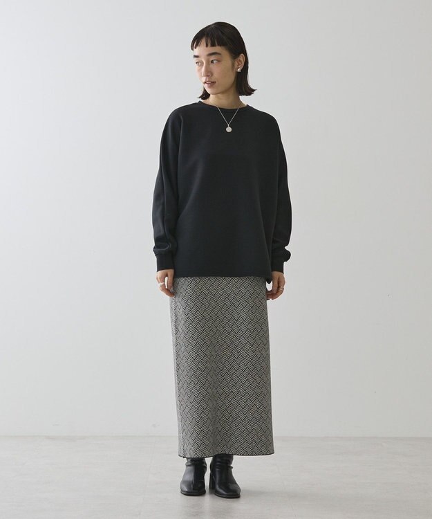 AMERICAN HOLIC ドルマン異素材ポンチプルオーバー Black