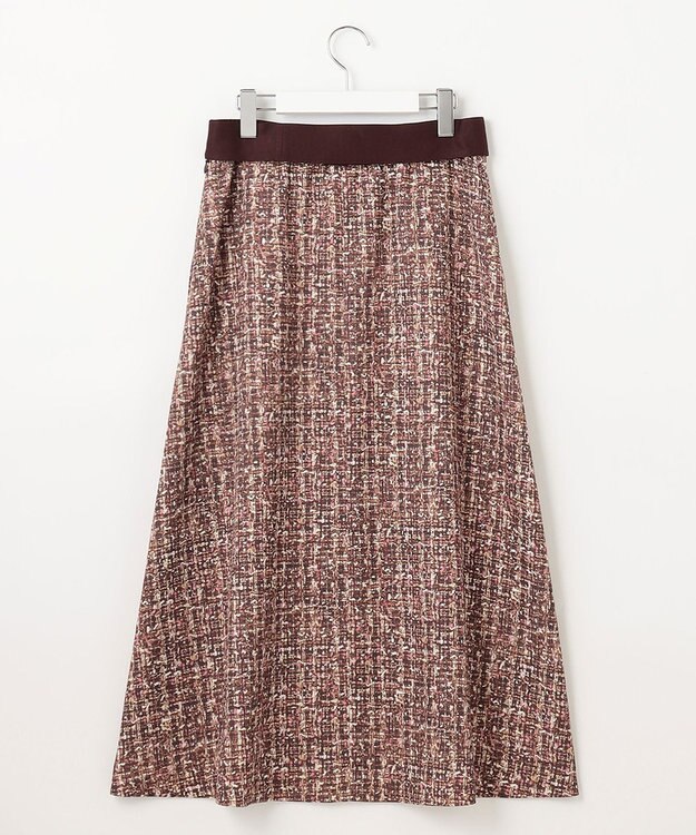 自由区 S プリントジャガードストレッチ スカート ベージュ系5