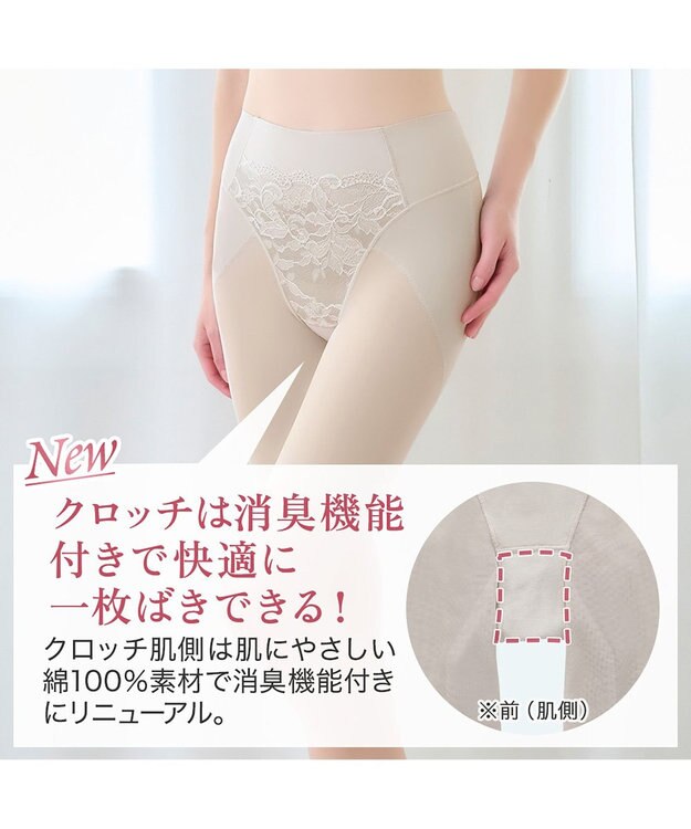 BRADELIS New York 【BRADELIS NewYork peace】　華やかレーシーガードル24 シアーグレージュ