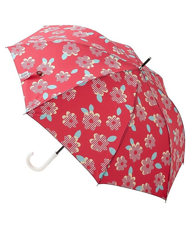 MOONBAT 【超撥水】フロータス (FLO(A)TUS) 長傘 ストライプフラワー 耐風 レッド