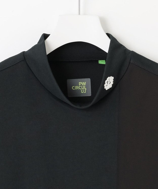 PW CIRCULUS 【吸水速乾 / UV遮蔽率99.5% UVカット / ストレッチ】【MEN】ポケットモックT ゴルフ ブラック系