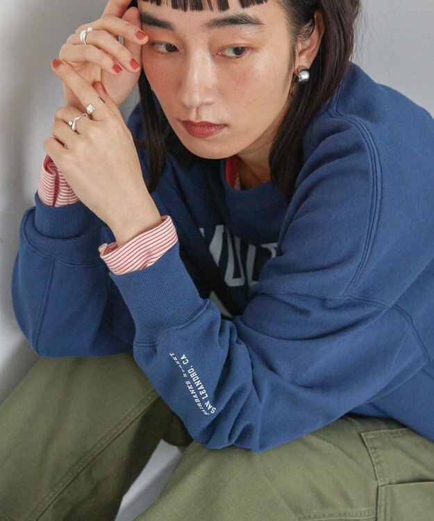 AMERICAN HOLIC カレッジロゴ裏毛プルオーバー Navy