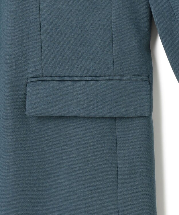 ICB L 【洗える】ウール2WAYストレッチ ダブルブレストジャケット ダルブルー系