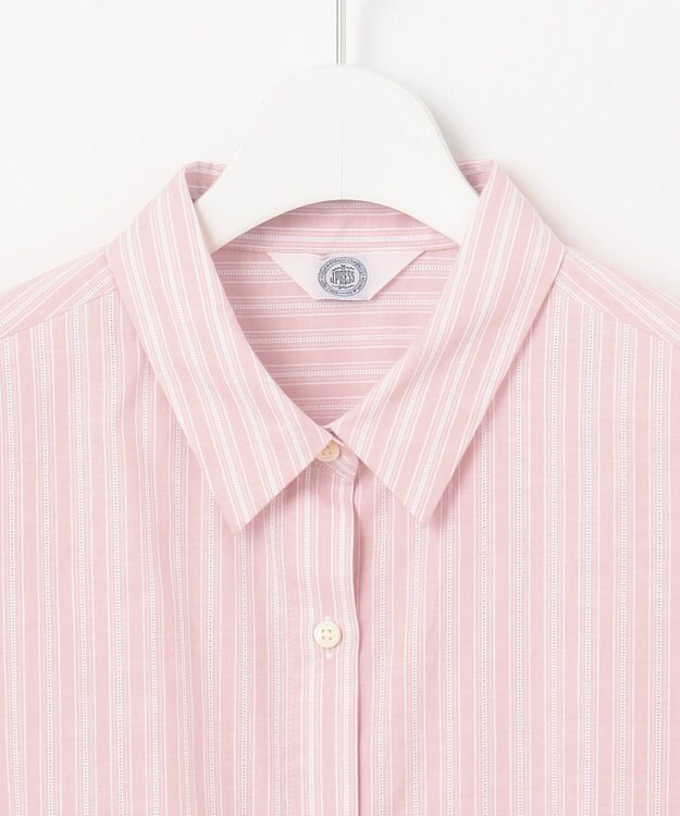 J.PRESS LADIES L 【洗える】BEZ 空羽ストライプ シャツ ブラウス ピンク系
