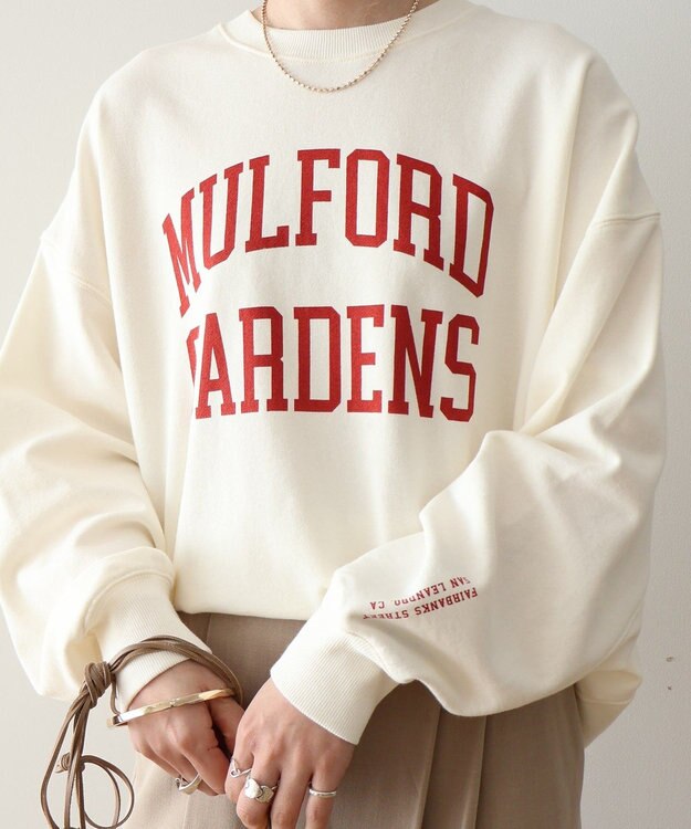 AMERICAN HOLIC カレッジロゴ裏毛プルオーバー Off White