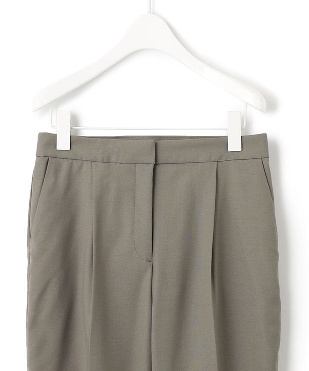 ICB 【新色追加・洗える】 ウールマットウース テーパードパンツ アッシュカーキ系