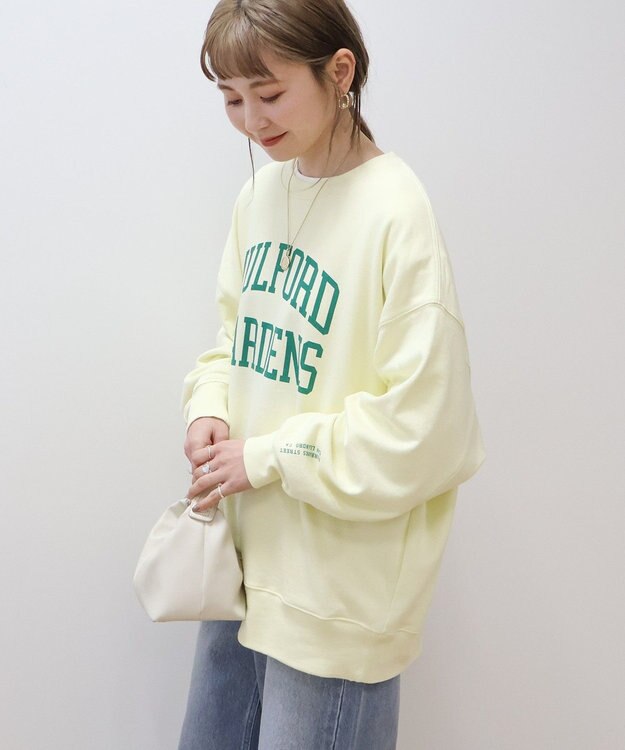 AMERICAN HOLIC カレッジロゴ裏毛プルオーバー Light Yellow