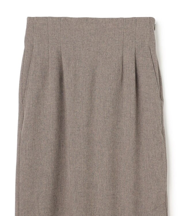 uncrave ウォッシャブルウールライクツイル Iラインスカート シャンブレーチャコール