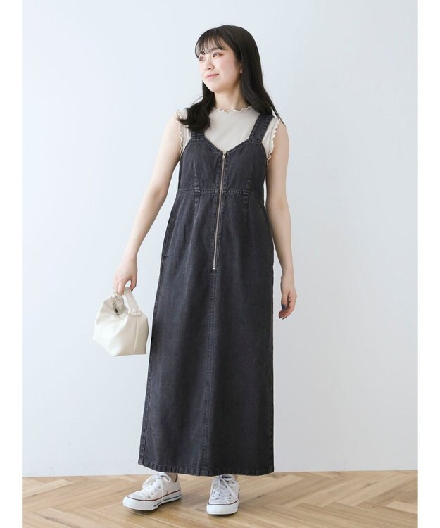 Green Parks ・Ｐｅｔｉｔ　Ｆｌｅｕｒ　メローｓｔリブタンクトップ Charcoal Gray