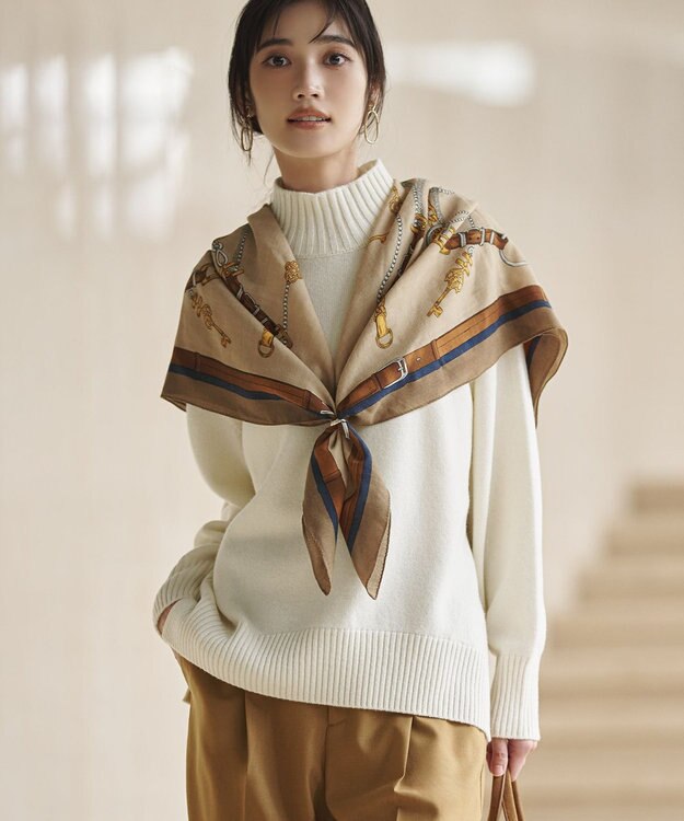 23区 S 【見上愛さんコラボカラー/Oggi掲載】カシミヤブレンド ハイネック ニット ホワイト系