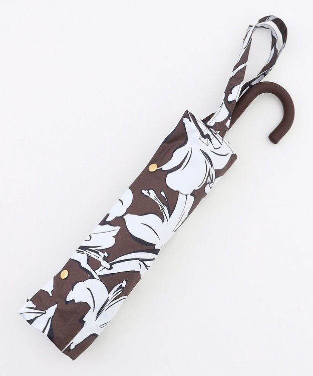 自由区 ボタニカルプリント アンブレラ ブラウン