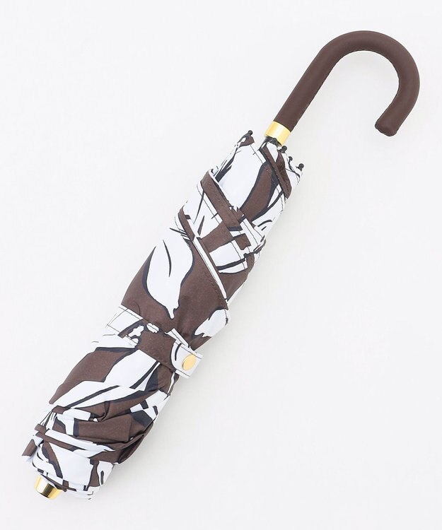 自由区 ボタニカルプリント アンブレラ ブラウン