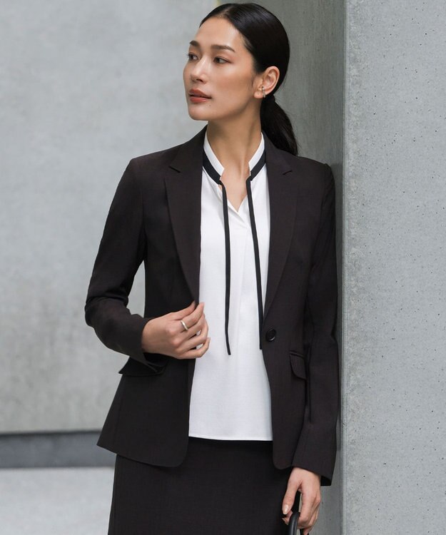 ICB 【先行予約】 レーヨンライクトロ テーラードジャケット チャコール