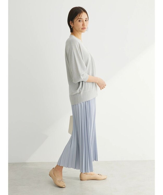 Green Parks ＵＶカット加工　ドルマンニットカーディガン Light Gray