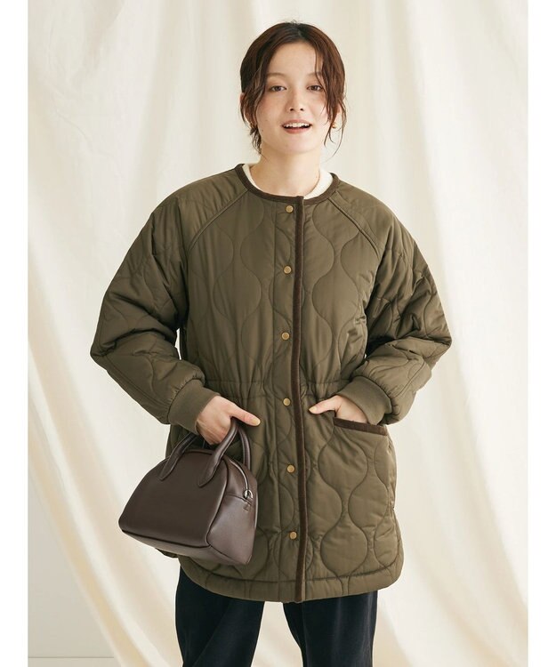 CRAFT STANDARD BOUTIQUE キルティングミドル丈コート Khaki