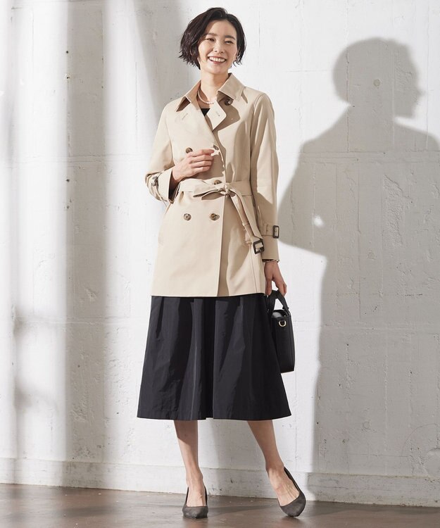 J.PRESS LADIES 【WEB限定・洗える】ニット コンビ ワンピース ブラック系