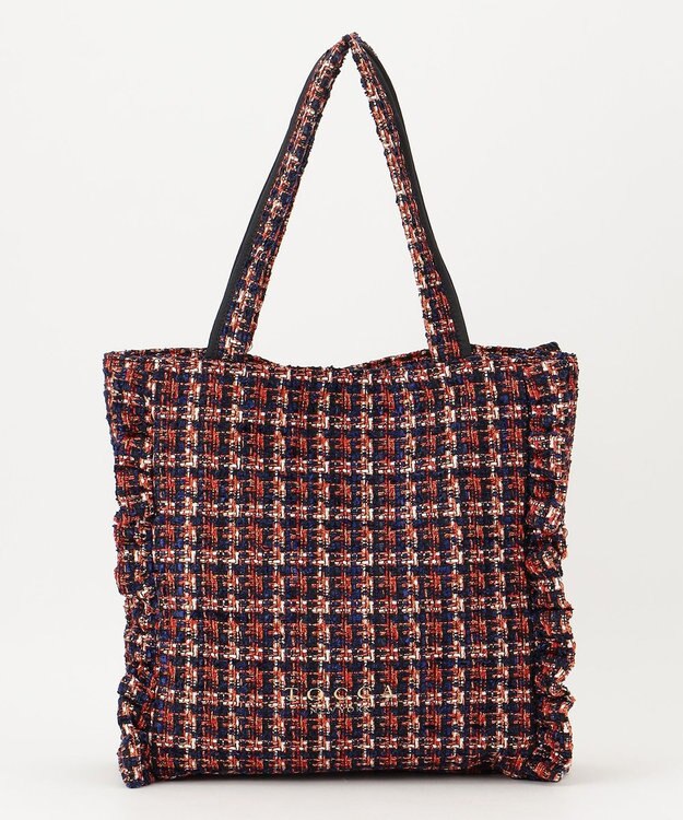 TOCCA 【再入荷！ヨンアさんコラボ】WAVES TOTE BAG トートバッグ レッドツイード系