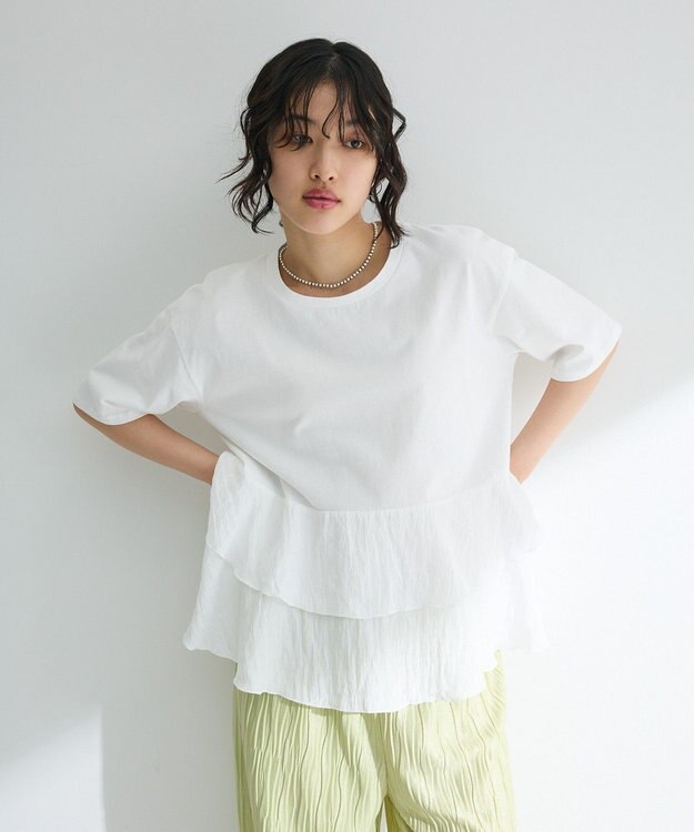 Green Parks サテンティアードドッキングプルオーバー Off White