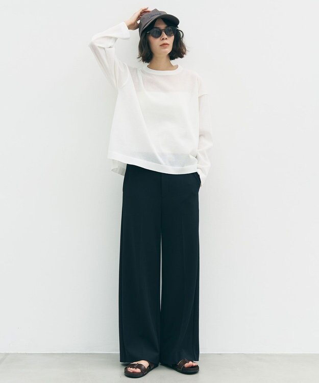 UNFILO シアーフォルムニット クルーネック オフ