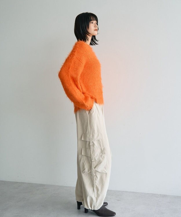 YECCA VECCA フェザーMIXロービングニット Orange