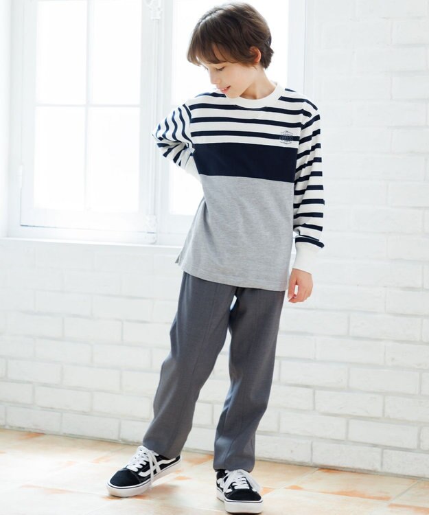 J.PRESS KIDS 【140-170cm】ボーダーミックス カットソー ネイビー系1