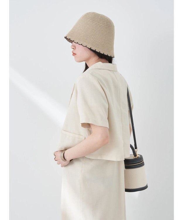 earth music&ecology リサイクルポリエステルブレンドショートシャツ Light Beige