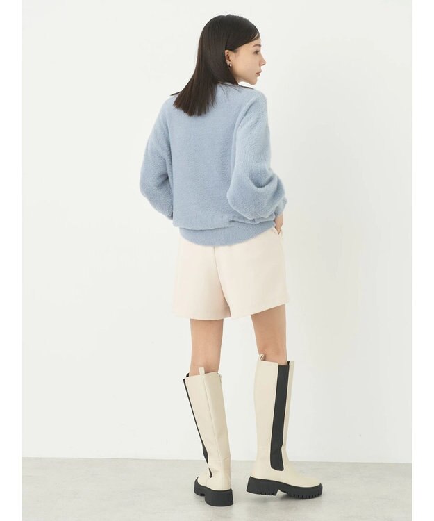 earth music&ecology ミニシャギープルオーバー Blue