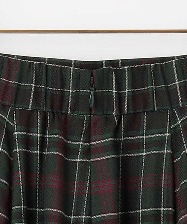 組曲 L シアーツイルチェック フレアスカート グリーン系9