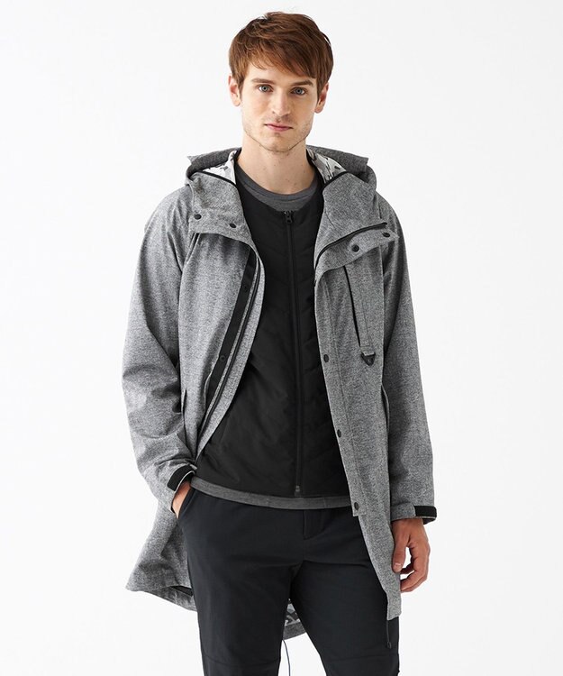 JOSEPH ABBOUD MOUNTAIN 【UNISEX】ホットピアスラブジャガードカモ コート ライトグレー系
