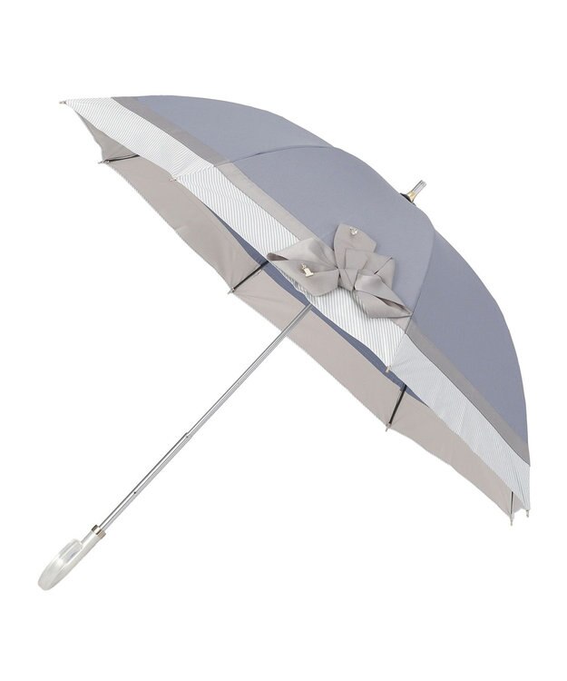 MOONBAT 【ランバン オン ブルー（LANVIN en Bleu）】晴雨兼用日傘　ビジューリボン スカイブルー