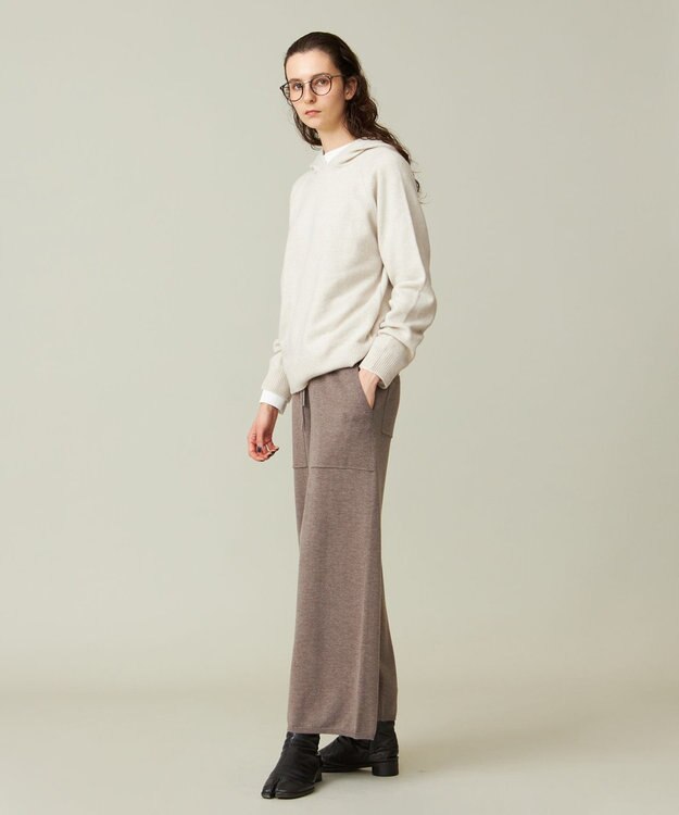 J.PRESS YORK STREET 【UNISEX】ウールカシミヤ フーディーニット ベージュ系