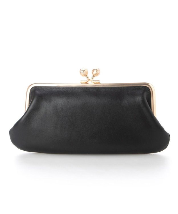 UNBILLION perche フラグメントケース付きアンティーク調ガマグチ長財布 ブラック