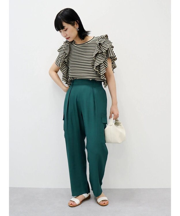 Green Parks ・ＳＵＧＡＲ　ＳＰＯＯＮ　ラッフルレイヤードＴシャツ Beige