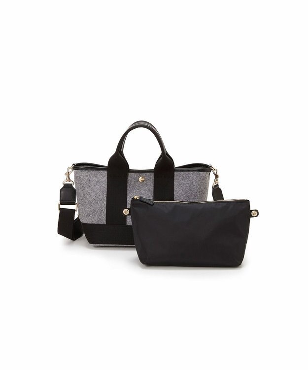 TOPKAPI 【Breath TOPKAPI】イタリアンフェルト ショルダー付 ミニ トートバッグ S チャコールグレー